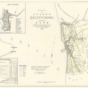 Historisk karta över Helsingborg 1853