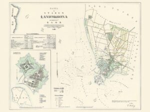 Historisk karta över Landskrona 1853