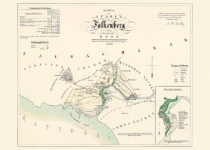 Historisk karta över Falkenberg 1855