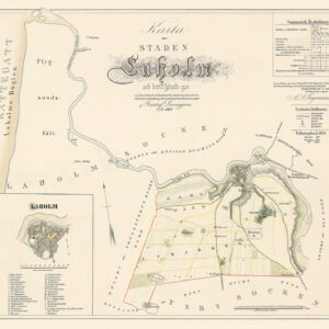 Historisk karta över Laholm 1855