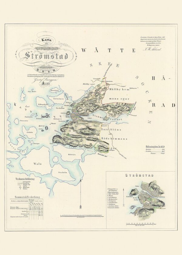 Historisk karta över Strömstad 1855