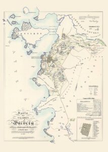 Historisk karta över Varberg 1855