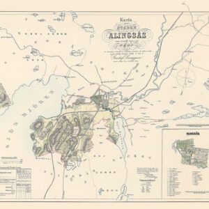 Historisk karta över Alingsås 1856