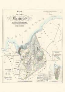 Historisk karta över Mariestad 1857
