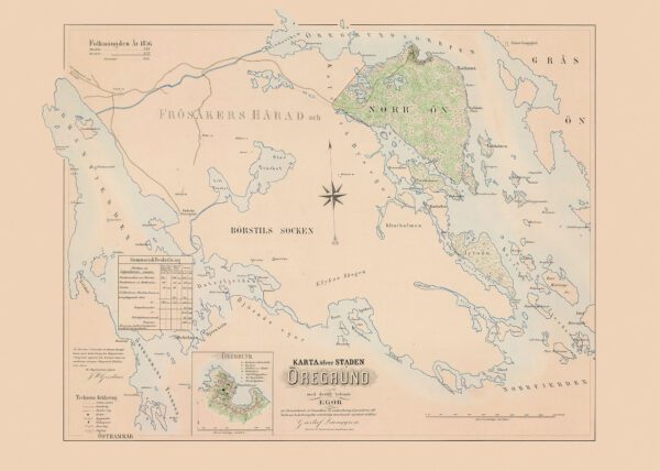 Historisk karta över Öregrund 1857