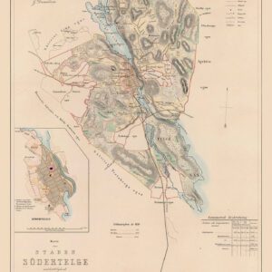 Historisk karta över Södertälje 1857