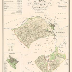 Historisk karta över Strängnäs 1857