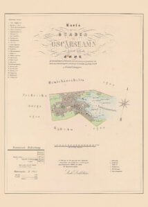 Historisk karta över Oskarshamn 1858