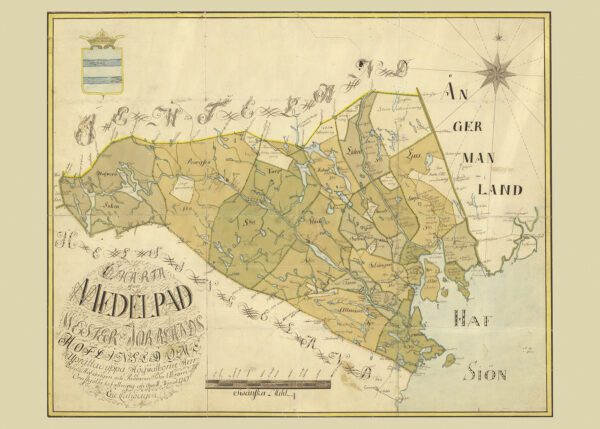 Historisk karta över Medelpad i Västernorrlands hövdingadöme 1769