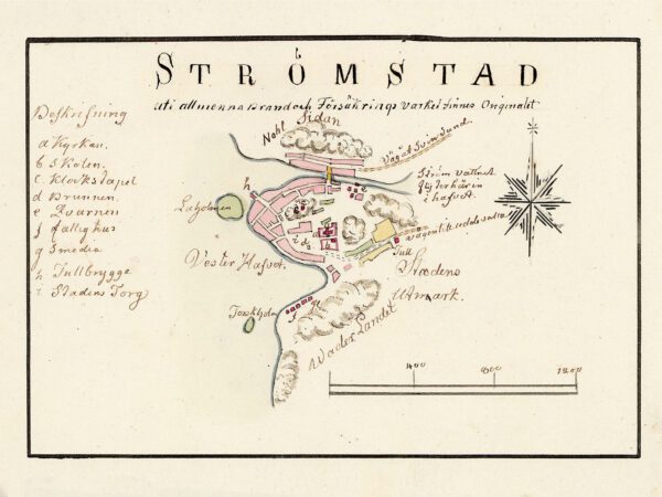 Historisk karta över staden Strömstad
