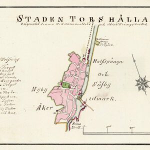 Historisk karta över staden Torshälla