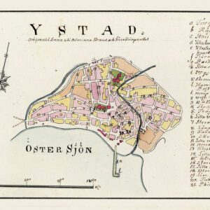 Historik karta över Ystad