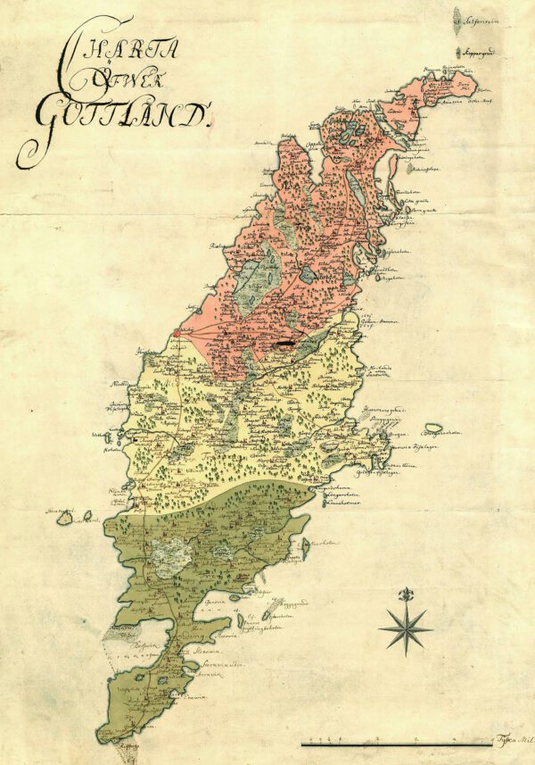 Historisk karta över Gotland 1760
