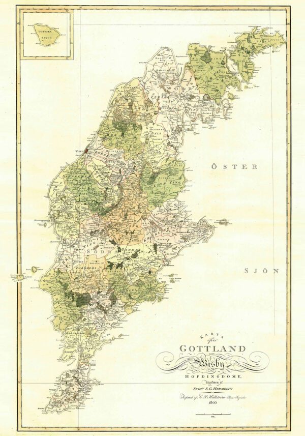 Historik karta över Gotland 1805