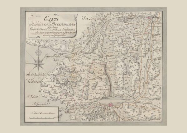 Historisk karta över Hisingen 1700-tal