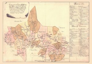 Historisk karta över Närke och del av södra Värmland 1718