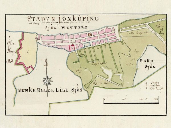 Historisk karta över staden Jönköping