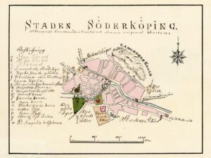 Historisk karta över staden Söderköping