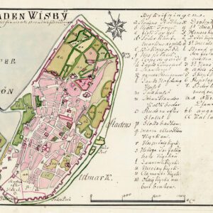 Historisk karta över staden Visby