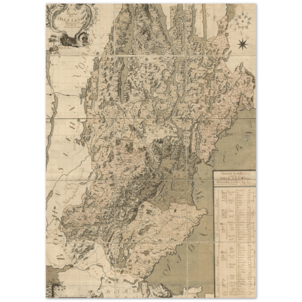 Historisk karta över Västergötland och Dalsland 1794