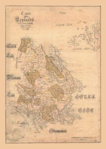 Historisk karta över Uppland och del av Åland 1726