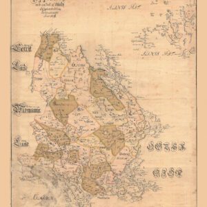 Historisk karta över Uppland och del av Åland 1726