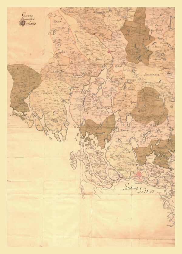 Historisk karta över del av Uppland