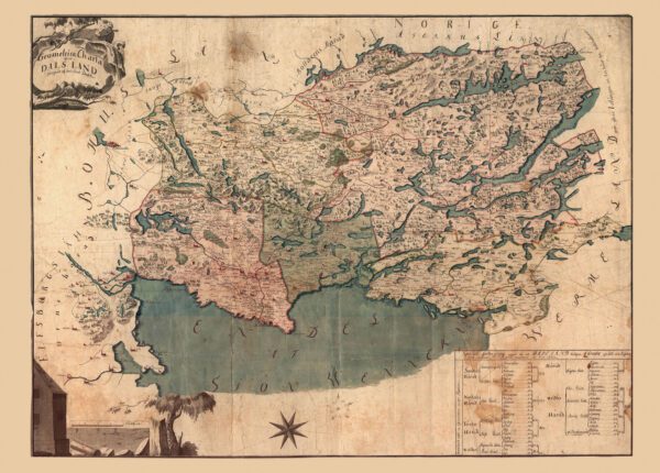 Historisk karta över Dalsland - geometrisk karta