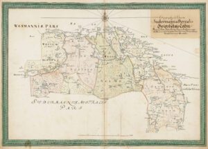Historisk karta över Södermanland och Gripsholm 1698