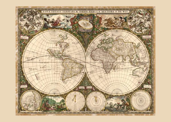 Historisk världskarta 1660