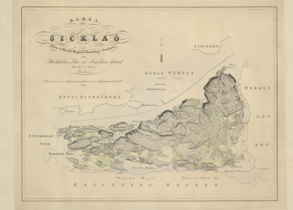 Historisk karta över Sicklaö 1846