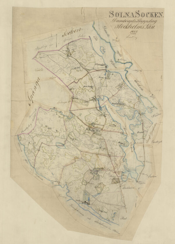 Historisk karta över Solna socken 1837