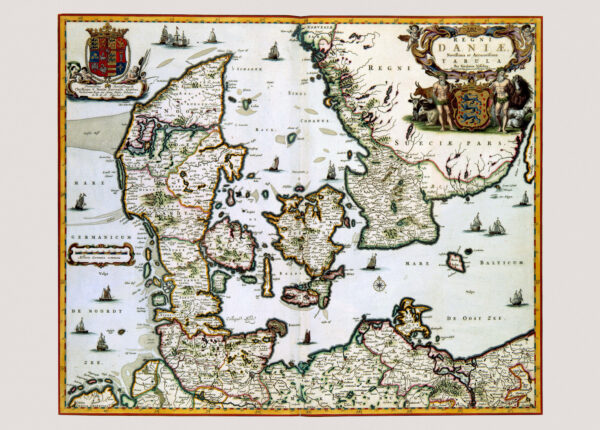 Historisk karta över Danmark innan 1658.