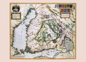 Historisk karta över Finland 1662.