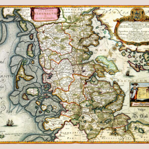 Historisk karta över Schleswig-Holstein 1600-tal.
