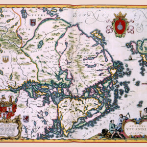 Historisk karta över Uppland 1600-tal.