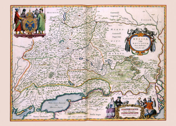 Historisk karta över Ryssland 1638.