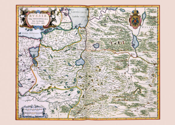 Historisk karta över västra Ryssland 1638.