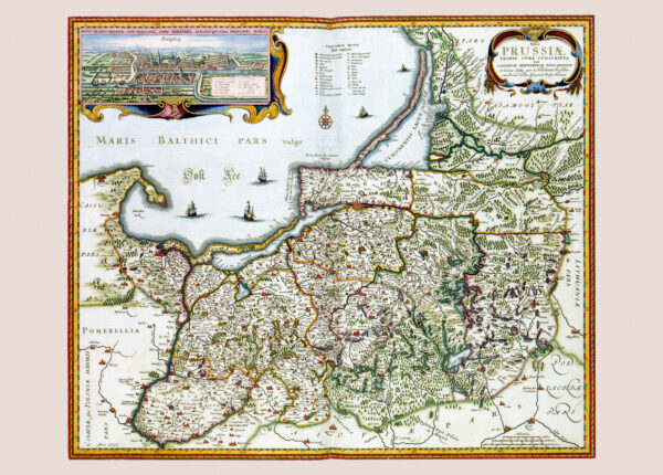 Historisk karta över Preussen 1576.