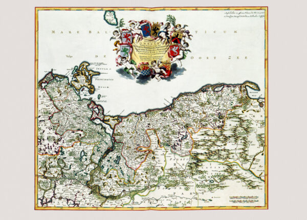 Historisk karta över Pommern 1600-tal.