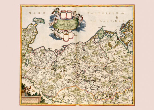 Historisk karta över Mecklenburg 1600-tal.