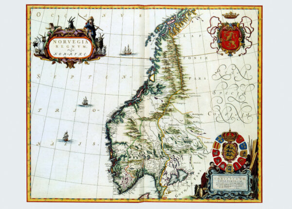 Historisk karta över Norge 1662.