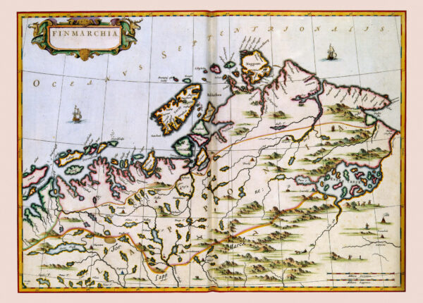Historisk karta över Finnmark i Norge 1662.